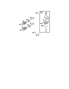 Crankshaft Diagram and Parts List for 121700-121799 4006-4009 Briggs and Stratton Engine